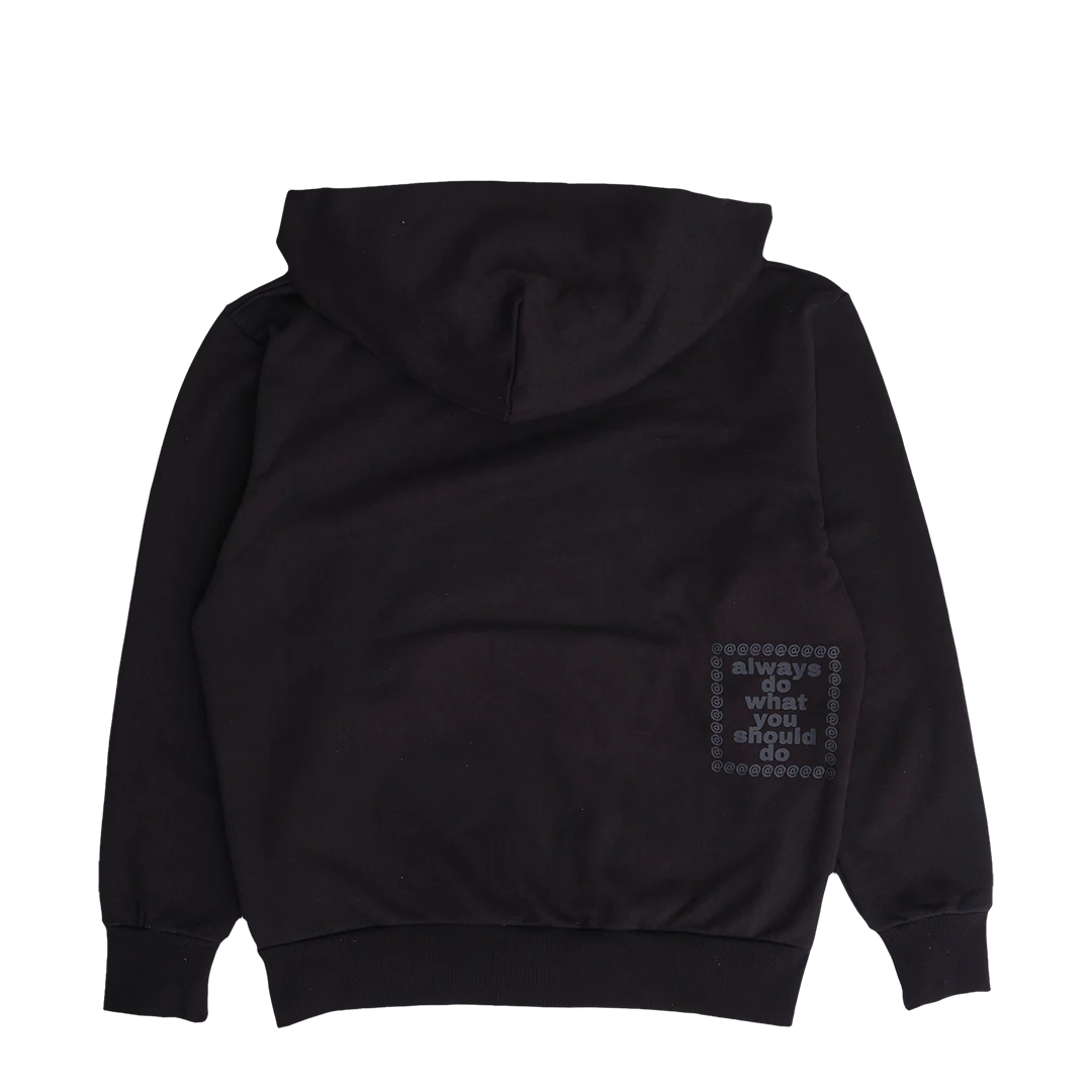 3116 applique zip up hoodie - black - Image 3