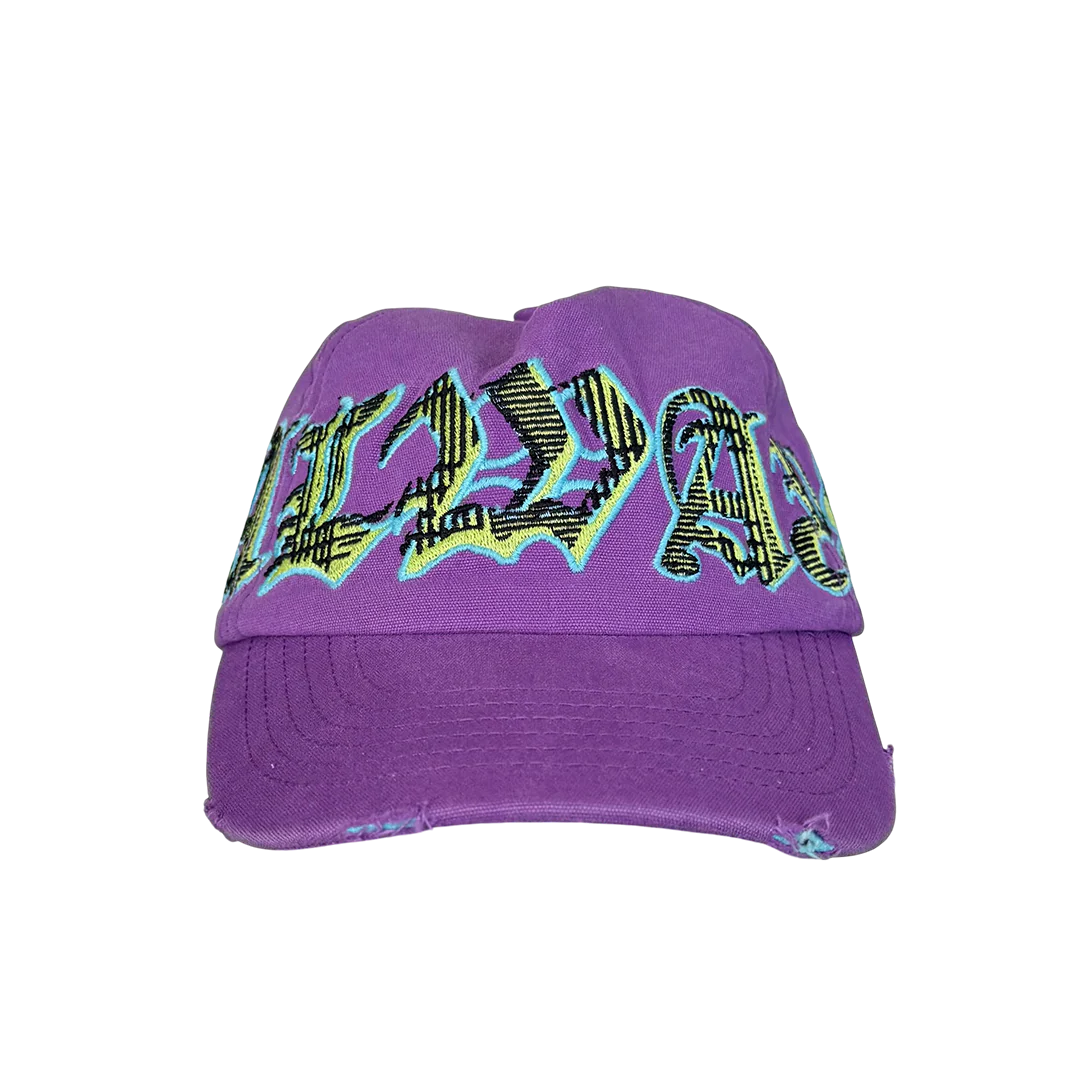 goth snap back cap - purple - Image 4