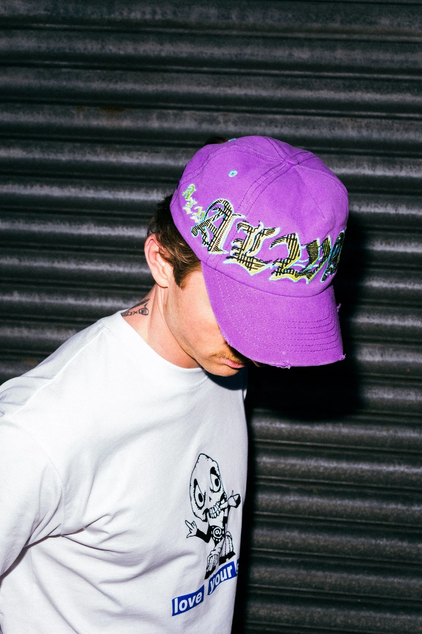 goth snap back cap - purple - Image 5