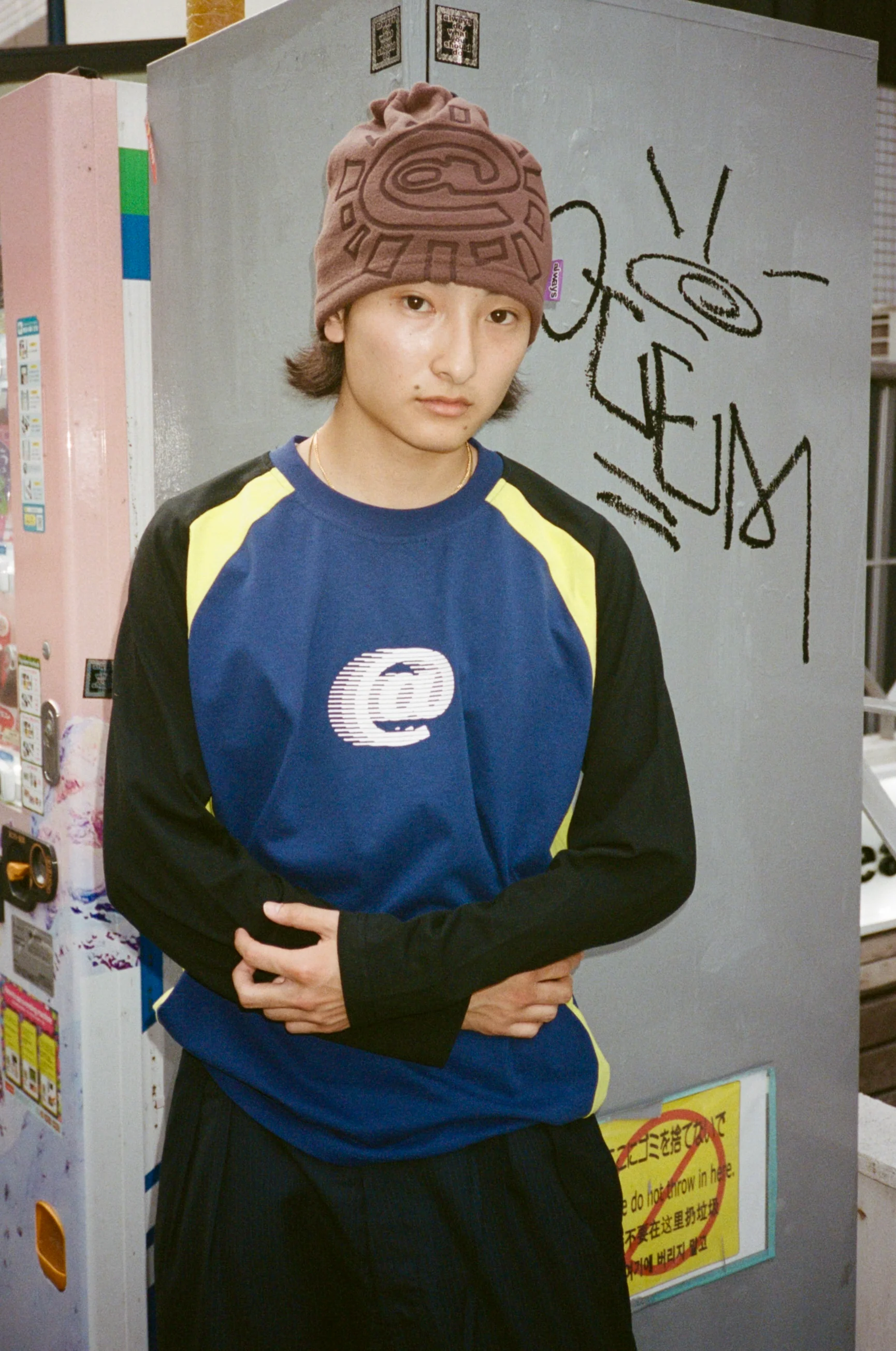 animal panelled longsleeve tshirt - navy - Image 3
