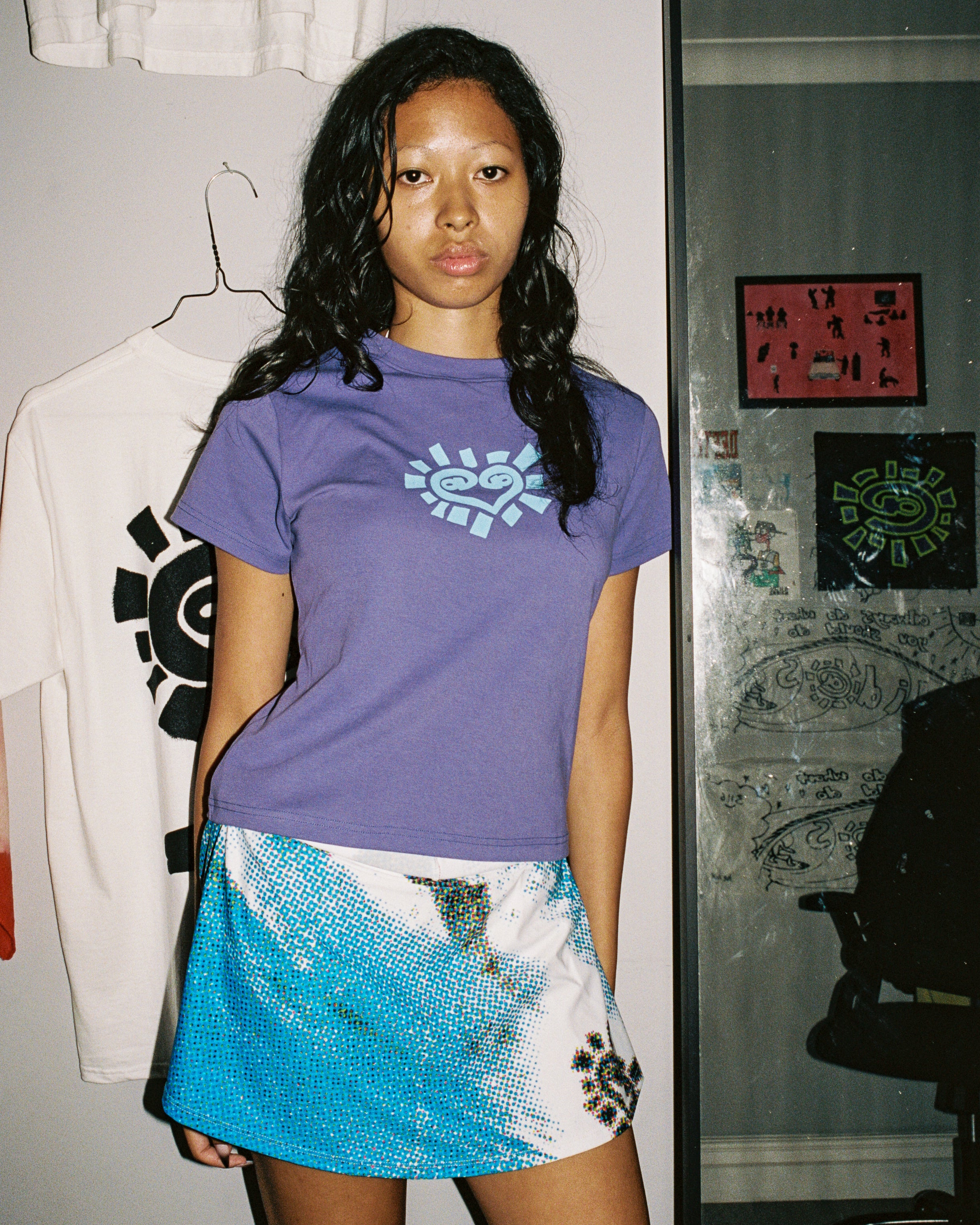 heart sun baby tee - purple - Image 3