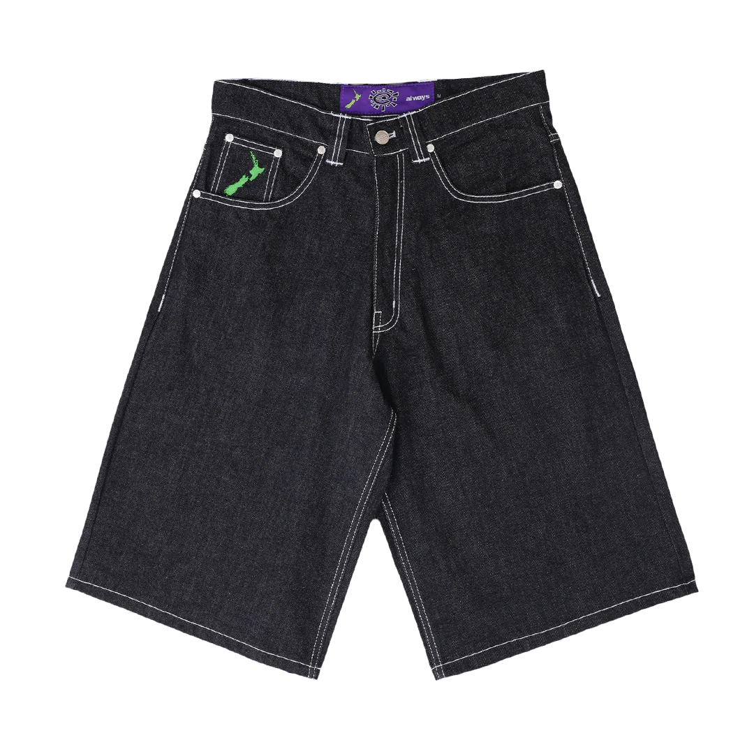 relaxed unisex denim shorts - pocket print