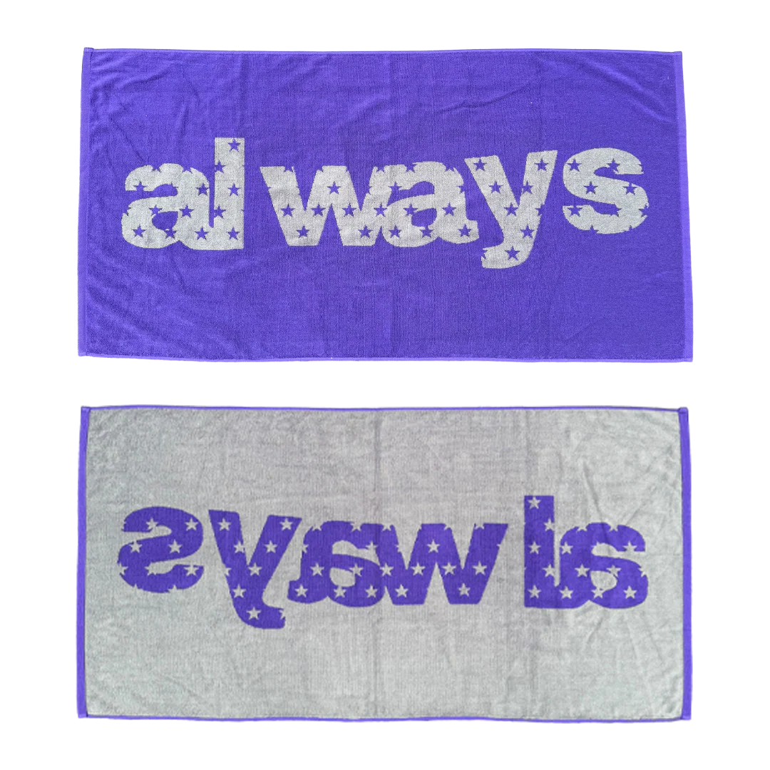 always up towel - purple/grey