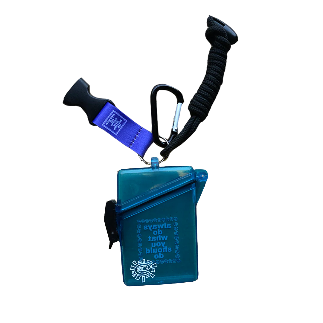 clear blue lanyard case