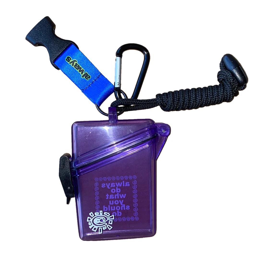 clear purple lanyard case