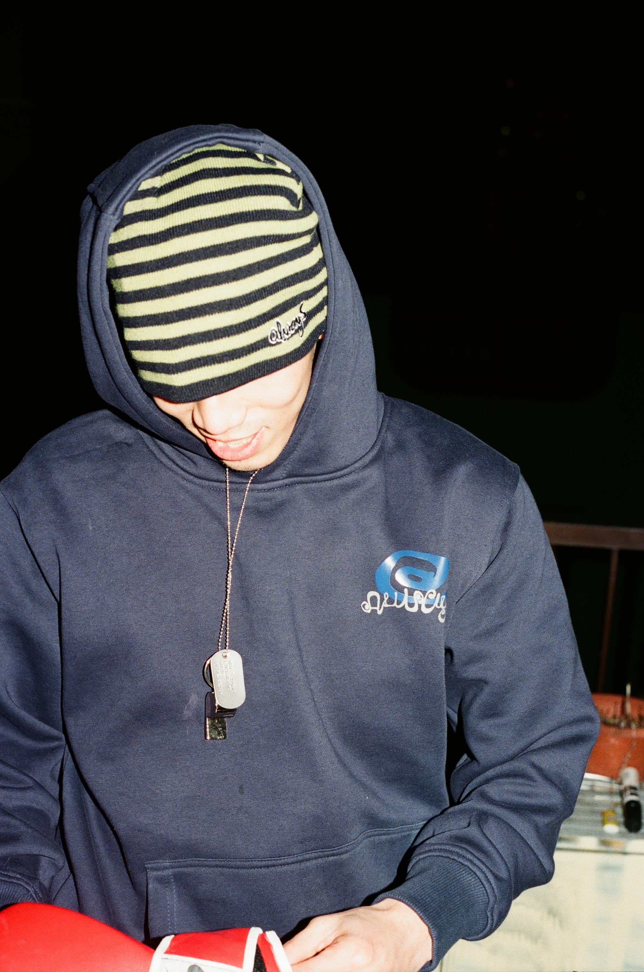 curl logo hoodie - navy - Image 3