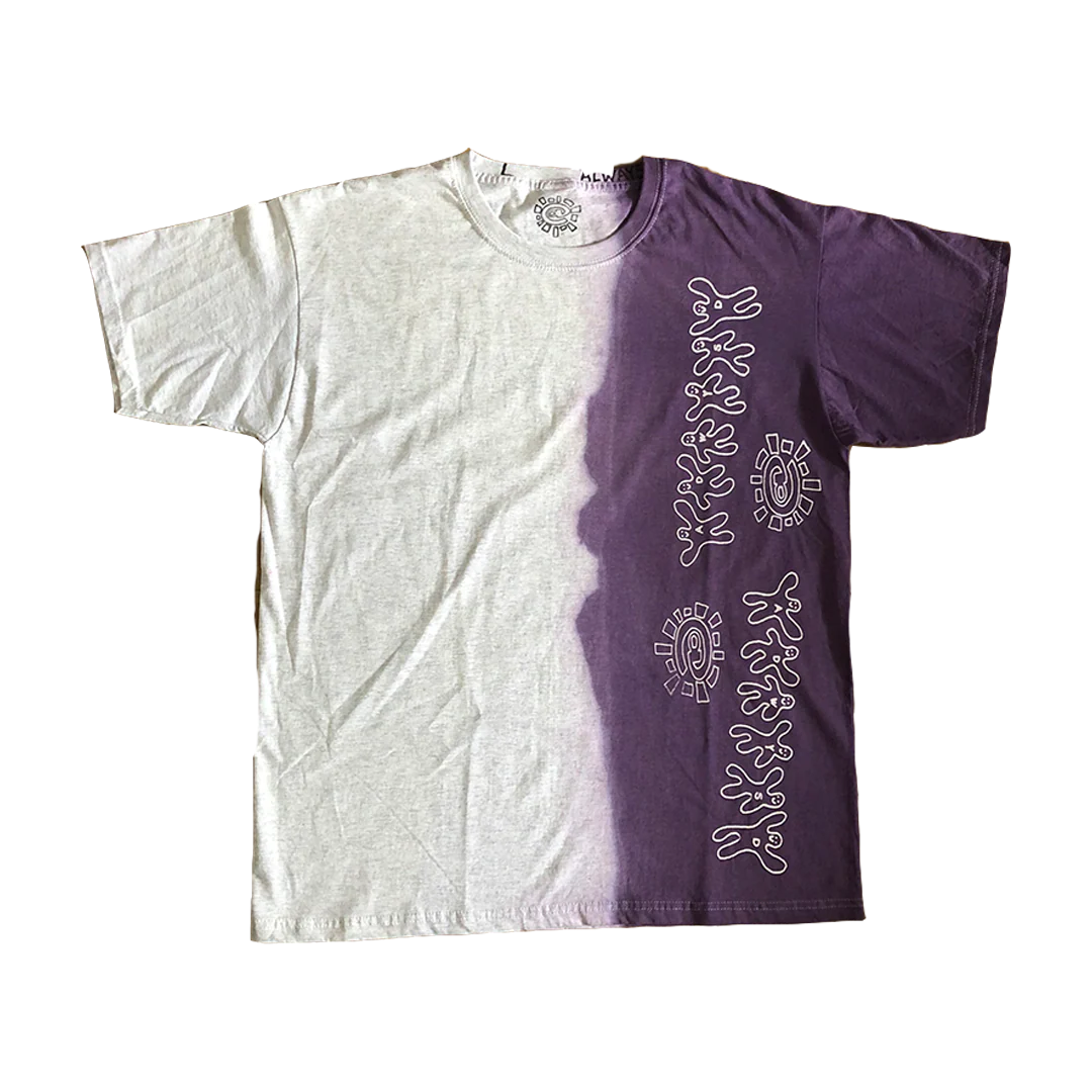 half purple hand dye