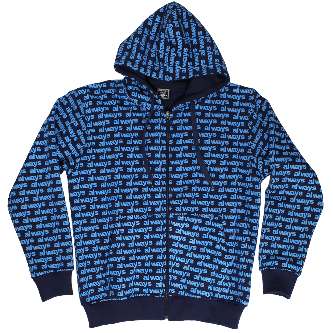 mac zip up hoodie blue