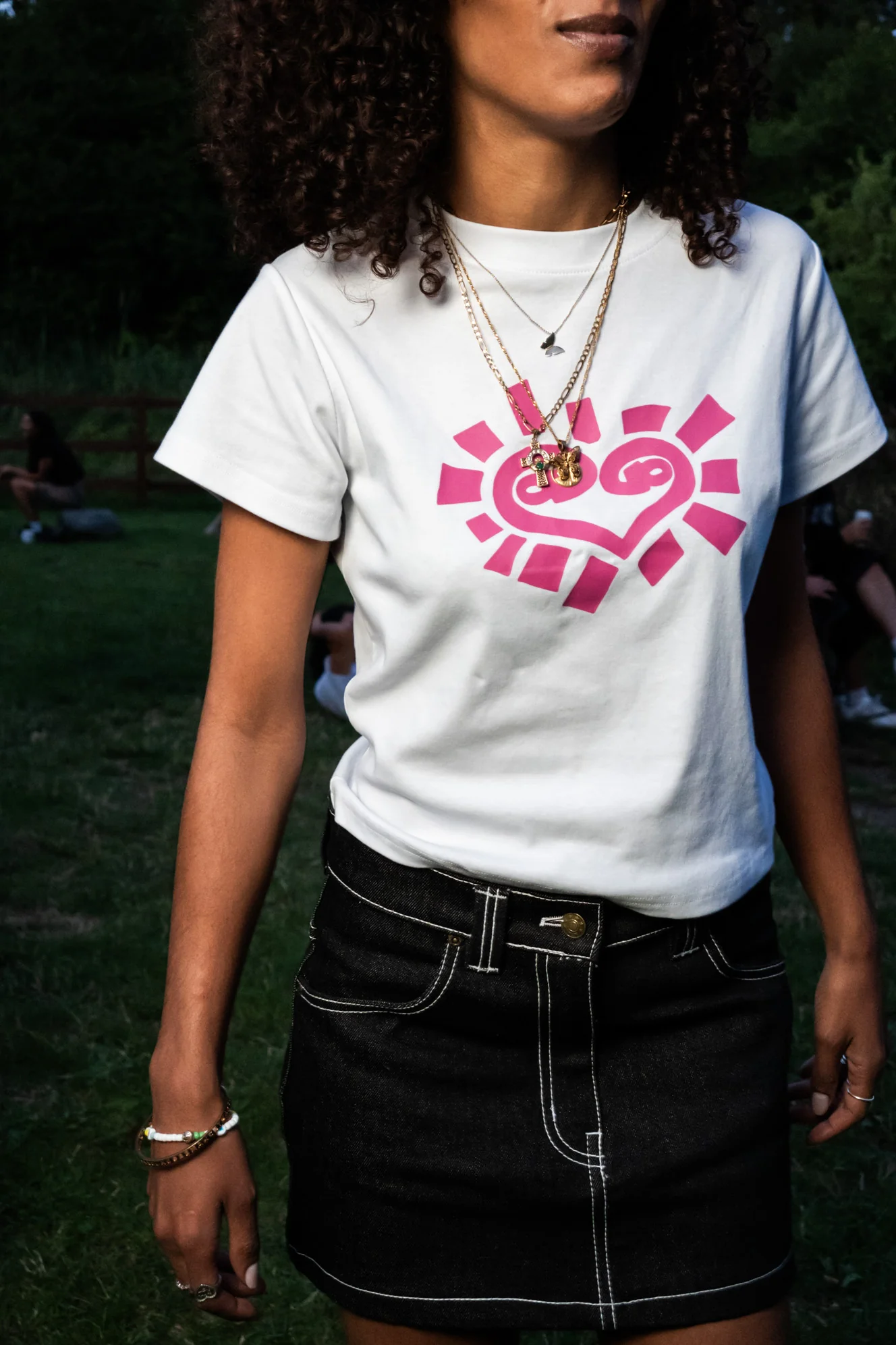 he@rt logo baby tee - white - Image 3