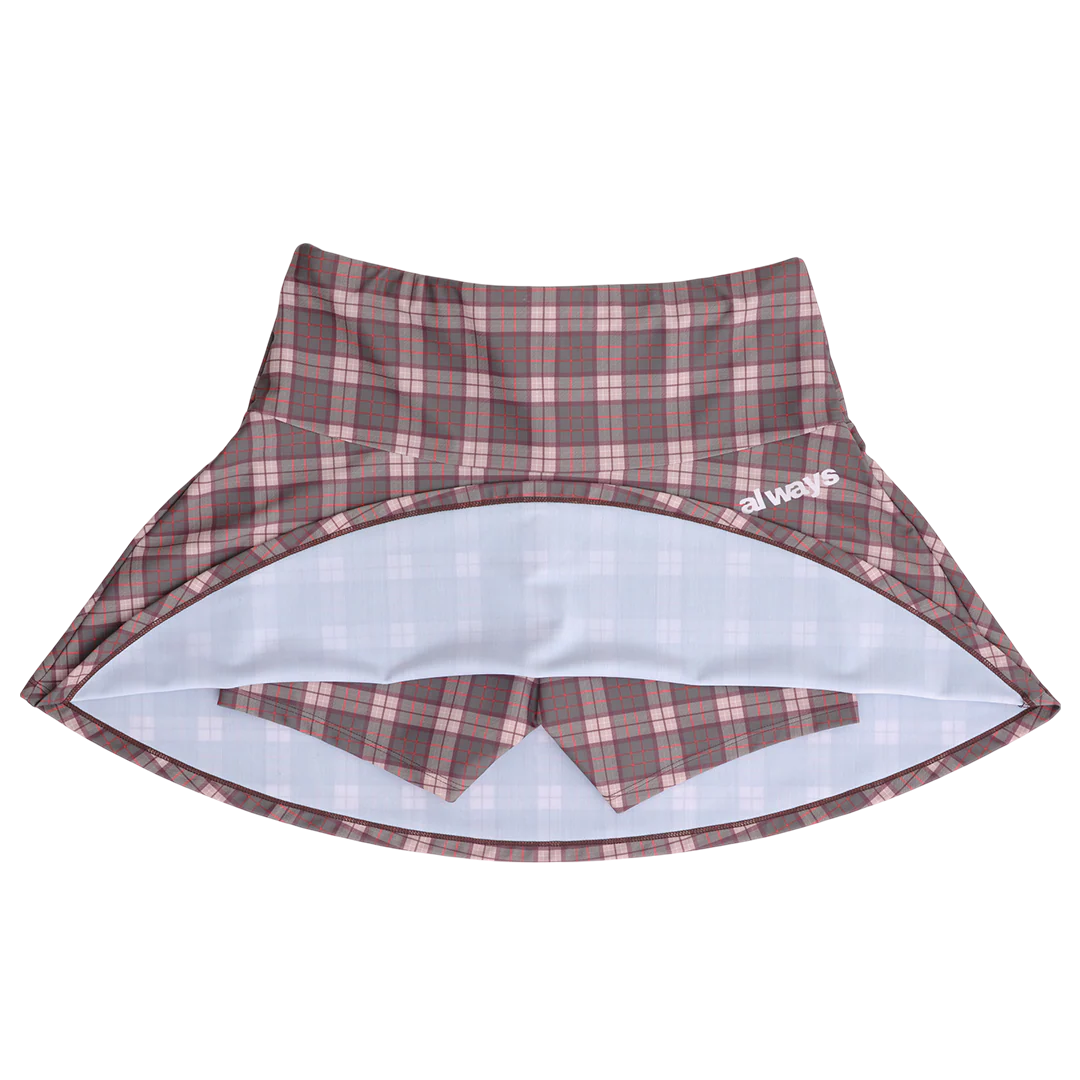 heart logo skort - brown plaid - Image 3