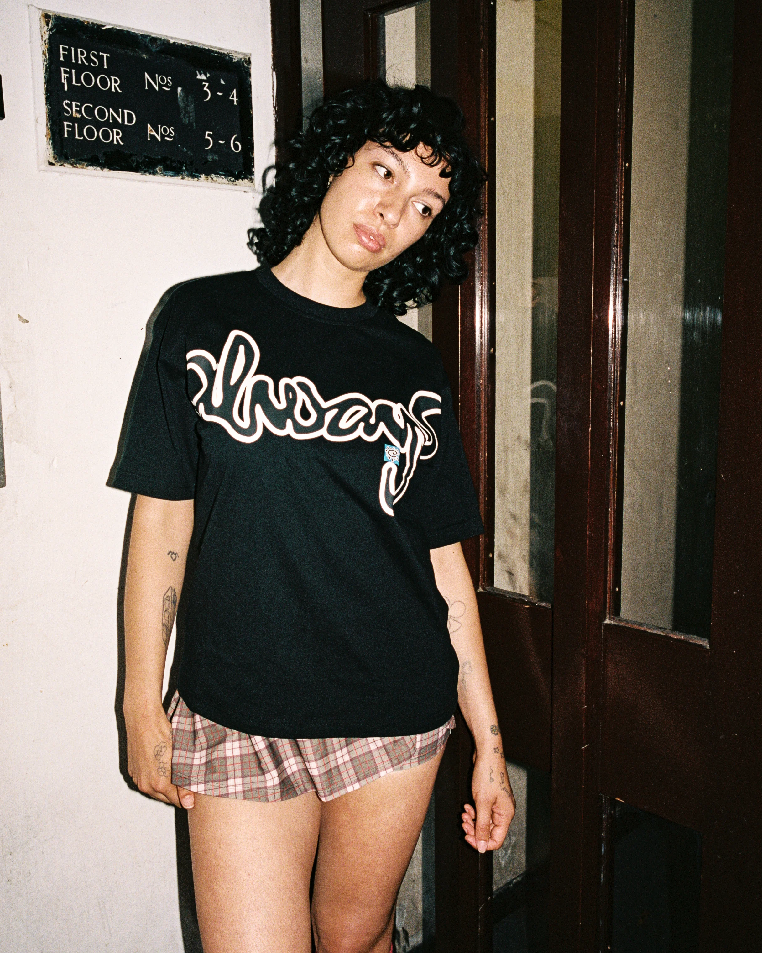 heart logo skort - brown plaid - Image 4