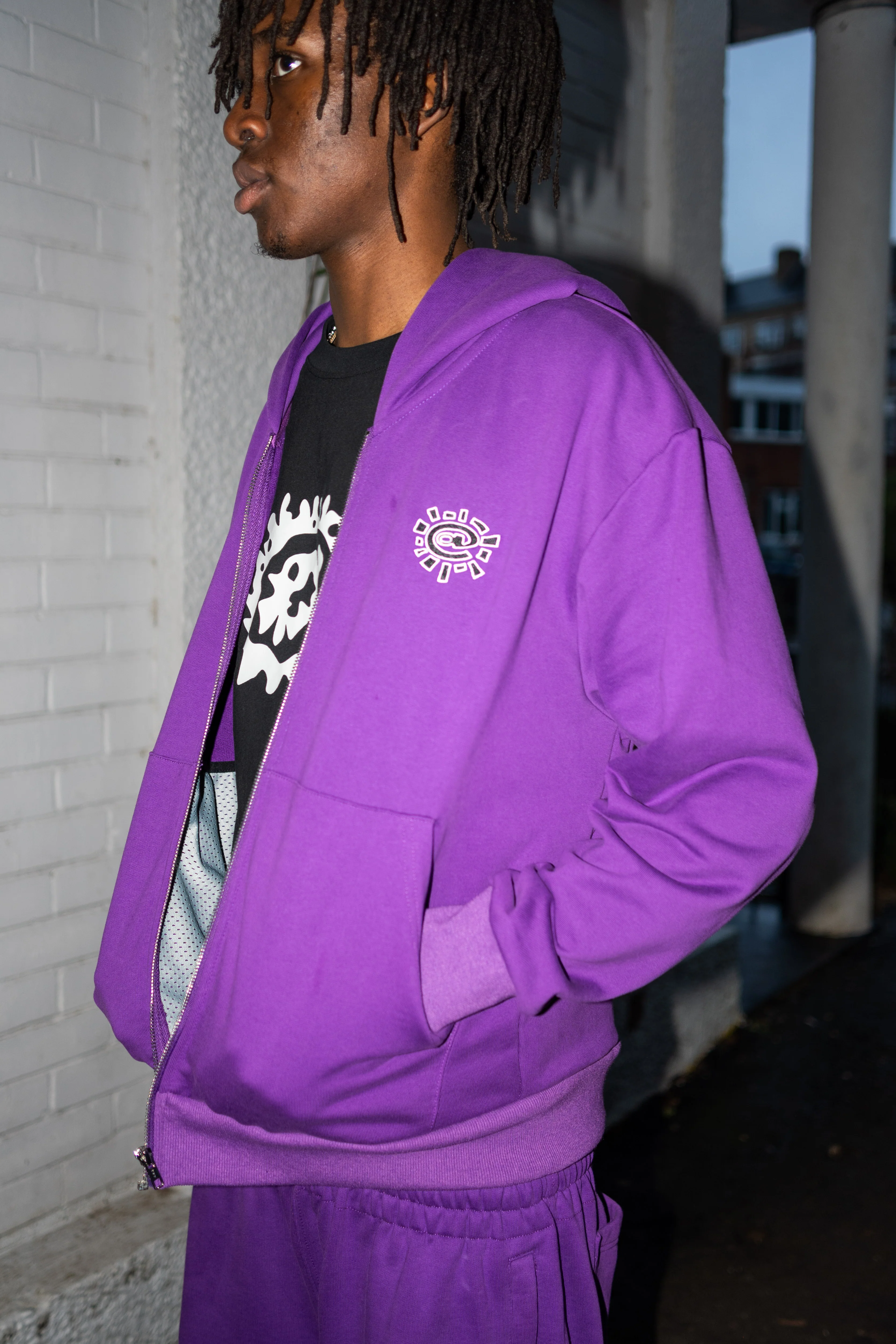 premium zip up hoodie - purple - Image 3