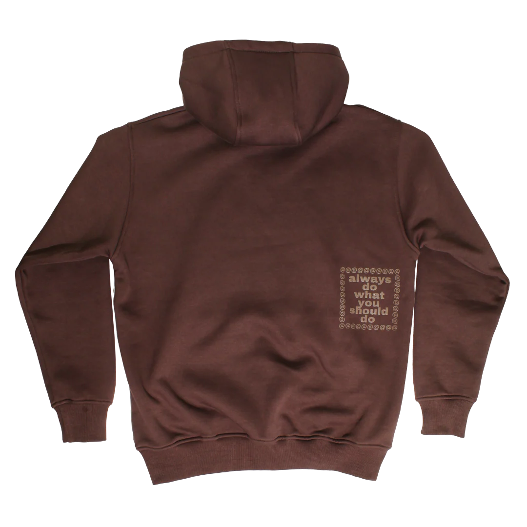small embroidered @sun hoodie brown - Image 2
