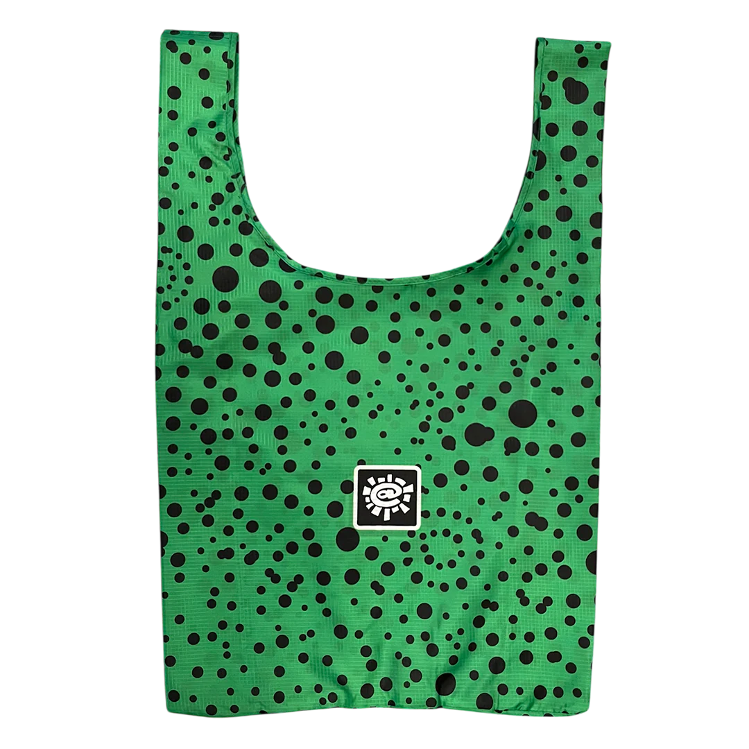 spotty reusable bag - green/black