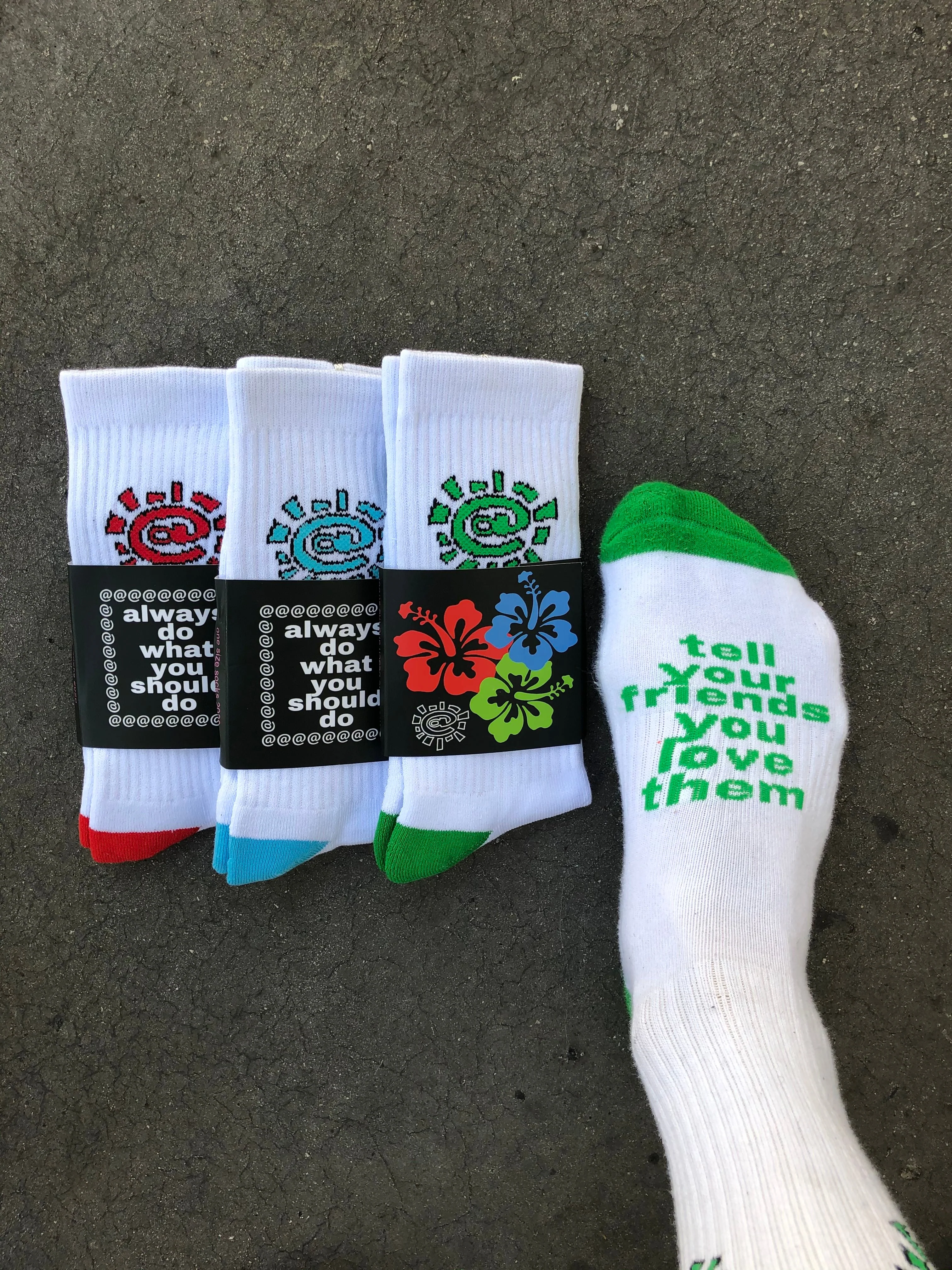 white / green @sun sock - Image 3