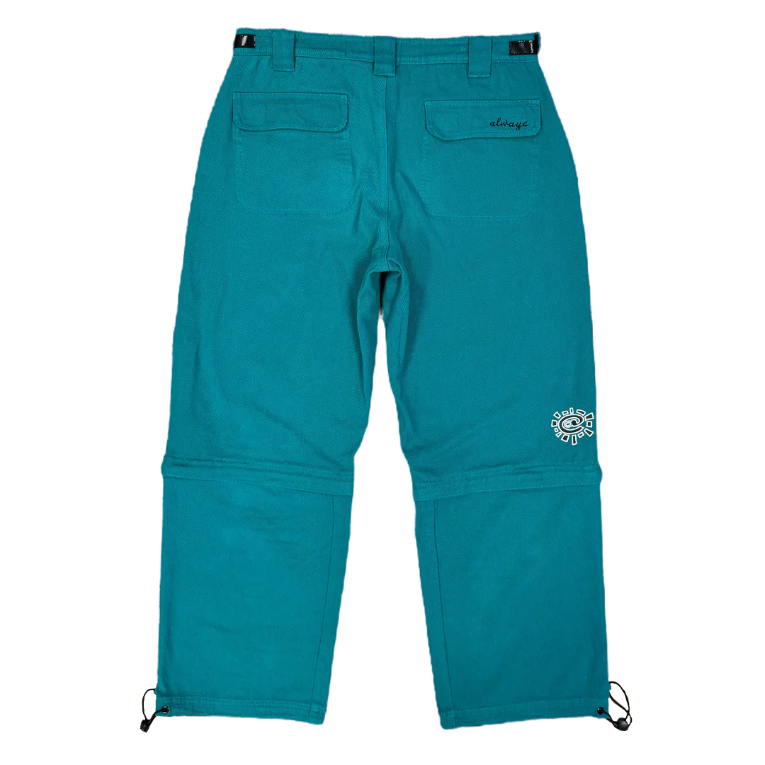 zip off drill trouser - jade - Image 3
