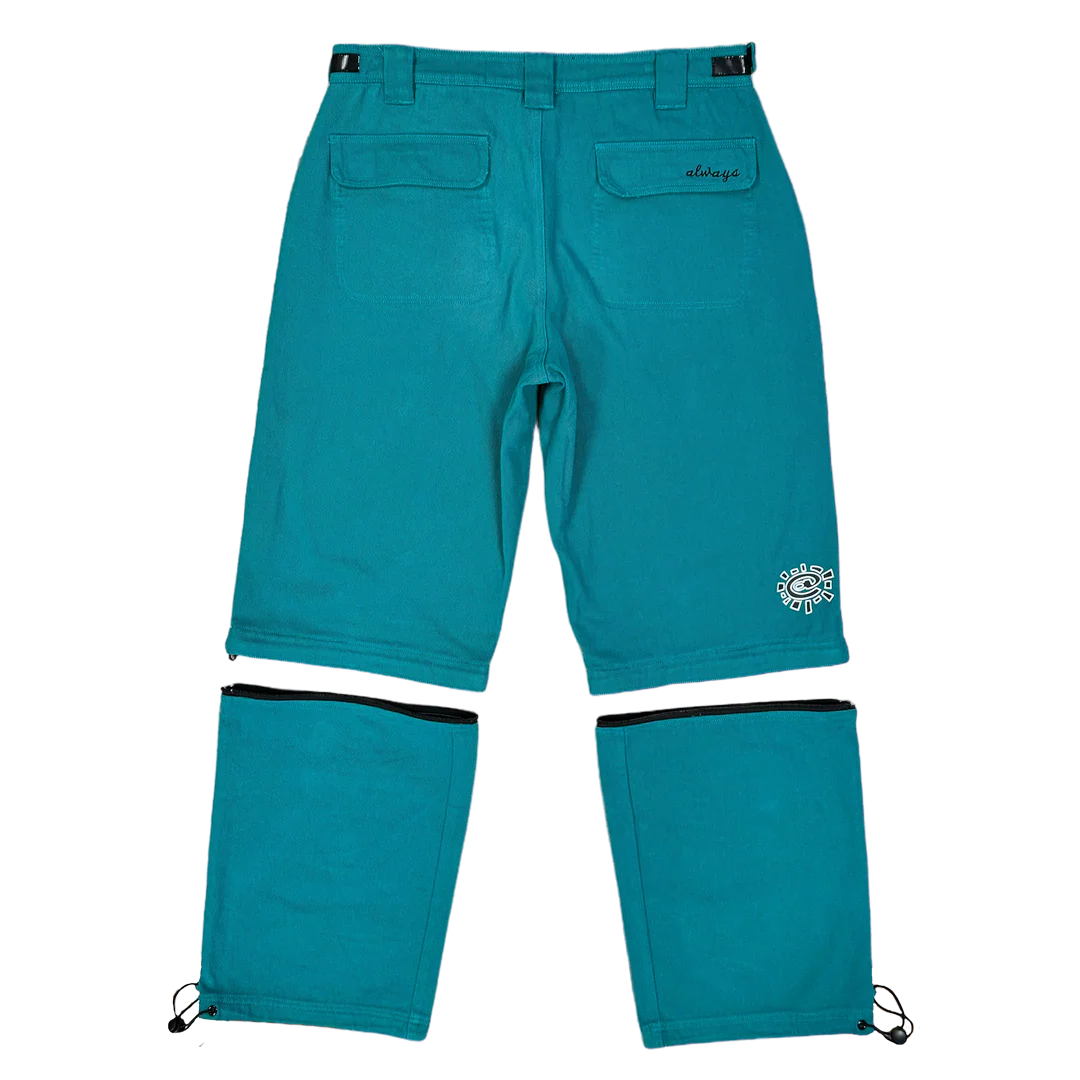 zip off drill trouser - jade - Image 4