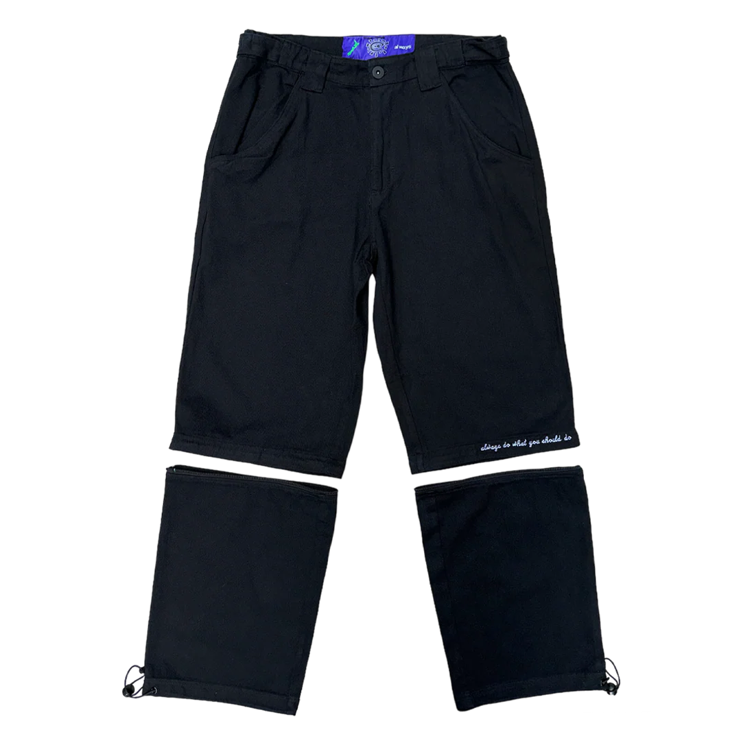 zip off drill trouser - black - Image 2